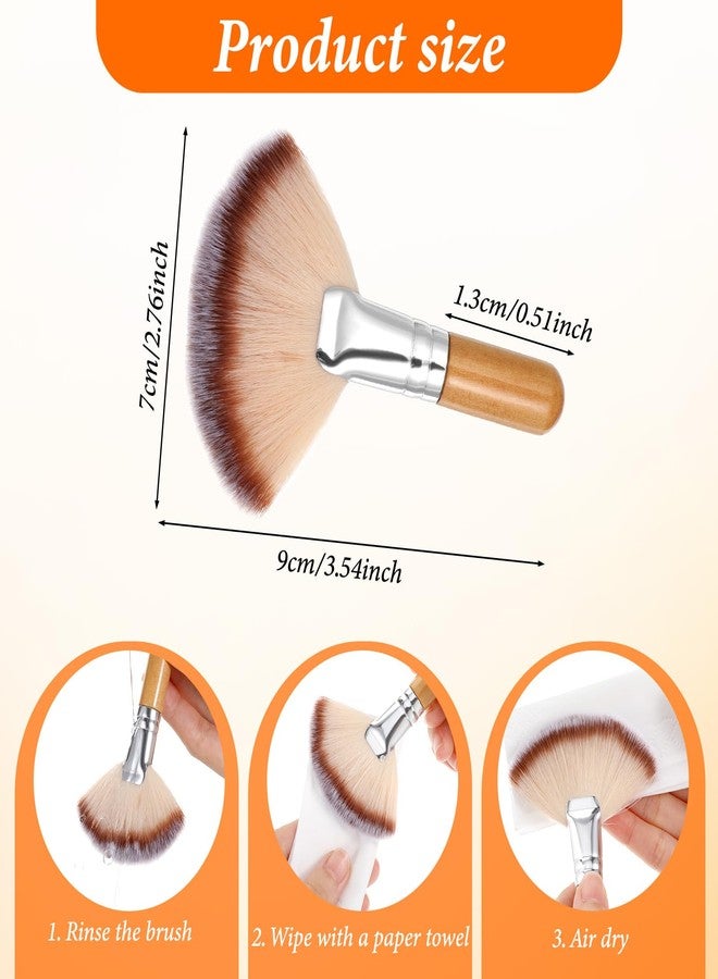 Matwsec 4PCS Fan Brushes Esthetician Facial Brushes Esthetician Soft Fan Blush Brush for Powder Blush Body Powder Brush Face Makeup Tools - Image 2